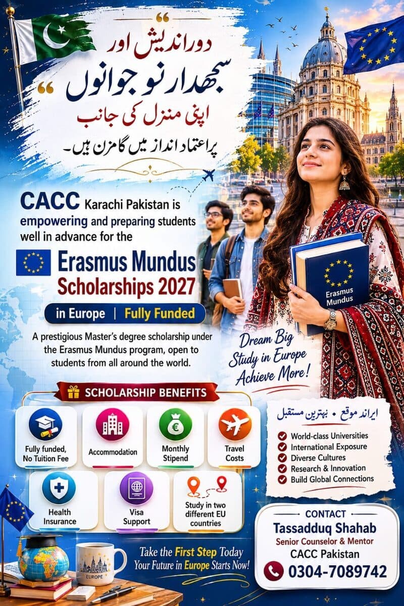Erasmus Mundus Scholarships 2027, a fully funded Master's programme in Europe covering tuition, accommodation, monthly stipend, travel and health insurance