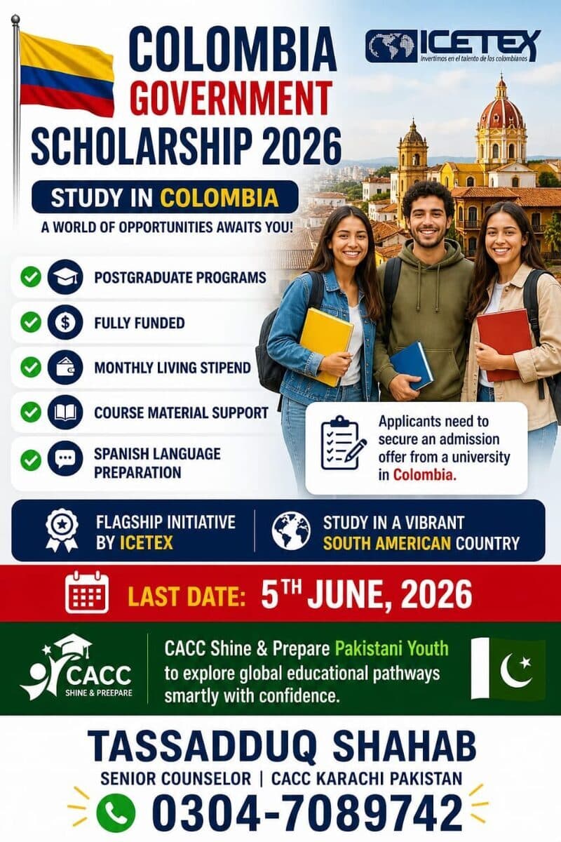 Colombia government scholarship 2026 through ICETEX, a fully funded postgraduate programme with a monthly living stipend and Spanish language preparation